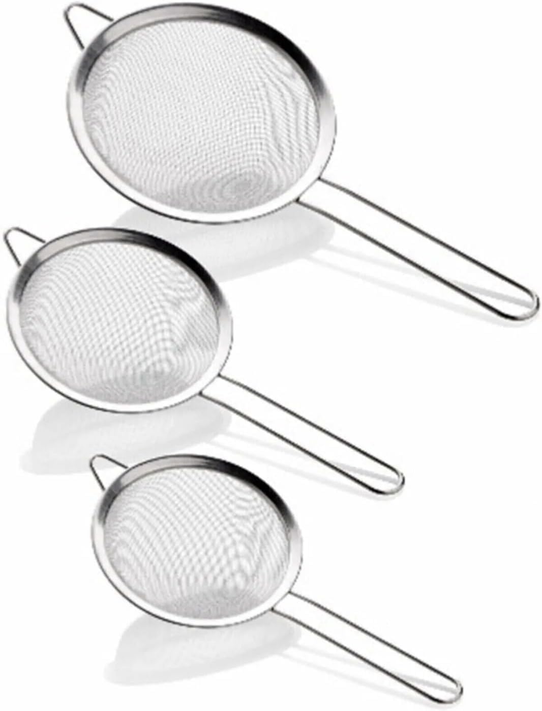 Alternative view of 3'Lü Passlanmaz Tel Süzgeç, Pirinç Süzgeci, Çelik Süzgeç, Metal Süzgeç 3 Boy Çay Süzgeci 3 Lü Süzgeç