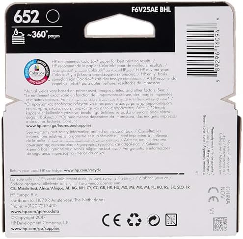 HP 652 Siyah Mürekkep Kartuş 360 Sayfa (F6V25AE)