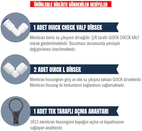 Alternative view of Aquafit Su Arıtma Cihazı Membran Housing Filtre Kabı (BOŞ) - Açma Anahtarı Hediyeli