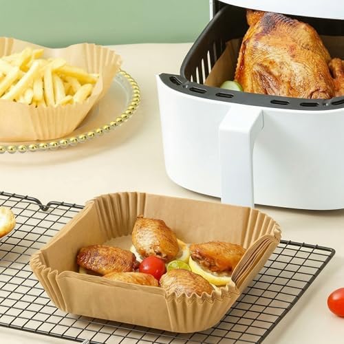 Alternative view of Kare Airfryer Pişirme Kağıdı, Yağ Geçirmez ve Yapışmaz Tek Kullanımlık, Yüksek Isıya Dayanıklı, Hava Fritözü ile Uyumlu, Pratik ve Hijyenik Mutfak Yardımcı Pişirme Kağıdı Seti, 50 Adet
