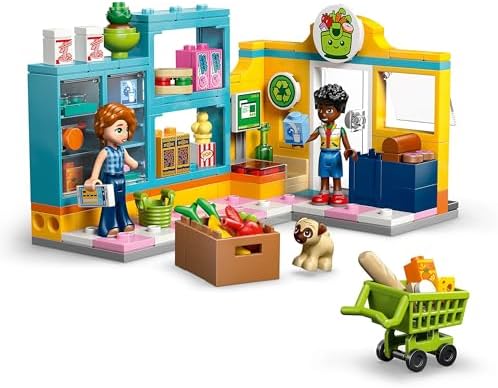 Heartlake Şehri Marketi 42680 – 5 Yaş ve Üzeri Çocuklar için Autumn ve Zac Mini Bebekleri ile Köpek Figürü İçeren Yaratıcı Oyuncak Yapım Seti, Doğum Günü Hediyesi Fikri (176 Parça)