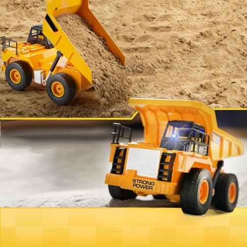 Alternative view of Uzaktan Kumandalı 40 MHz Tam Fonksiyonlu Rc İş Araçları Led Işıklı Kepçeleri, Damperi ve Vinç Hareketlidir (Kule Vinç-Kepçe-Bulldozer-Kamyon) (Kamyon)