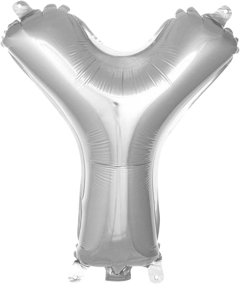 Y Harfi 16 İnç Gümüş Renk Folyo Balon 36 CM (Gümüş)