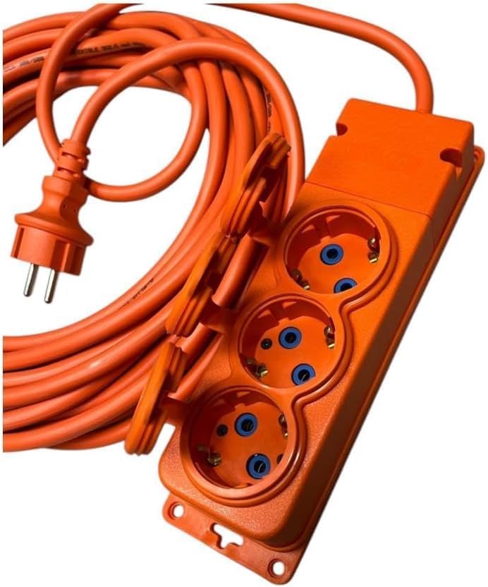 3’lü Seyyar Uzatma Kablosu - 3x2,5mm² Yüksek Güç Kapasiteli Kalın Kablo, IP44 Suya Dayanıklı Bylion Dış Mekan Prizi, Atölye ve Bahçe Tipi (10m / 20m Seçenekli) (20 Metre)