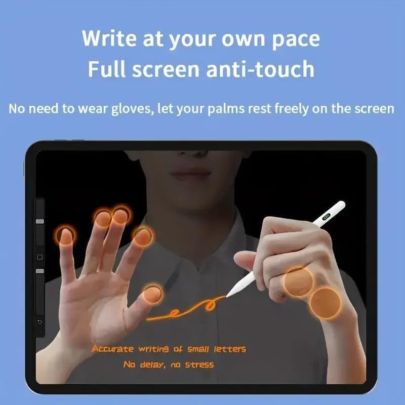 Alternative view of iPad Kalem – Apple Pencil Alternatifi iPad Pencil | USB-C Şarj, Palm Rejection, 8 Saat Pil | iPad 6-10, Air, Pro, Mini Uyumlu,Dijital Göstergeli