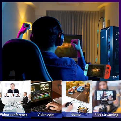 4k Usb 3.0 Video Capture Görüntü Yakalama Adaptörü Usb 4K 1080P Akış Öğretim Video Konferans veya Canlı Yayın için Oyun Yakalama Kartı (HDMI aktarma için Kullanılmaz) - Görsel 3