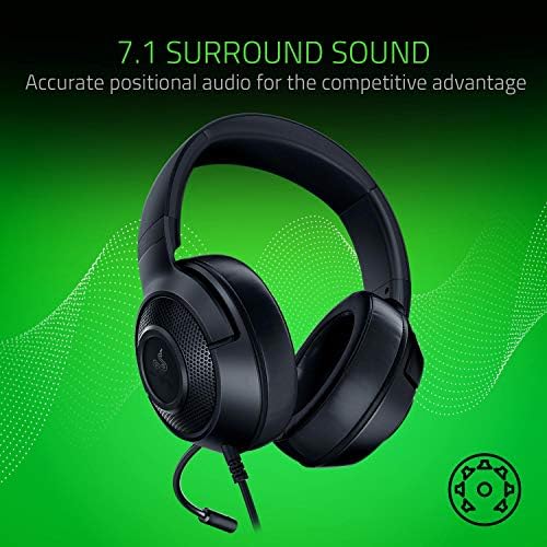 Razer Kraken X Lite - Ultra Hafif Oyun Kulaklığı Surround Ses - Hafif Alüminyum Çerçeve - Bükülebilir Kardioid Mikrofon - PC, PS4, PS5, Switch, Xbox Serisi, Mobil - Siyah - Görsel 3