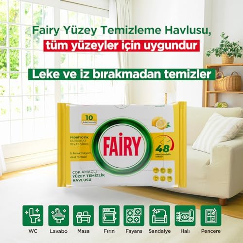 Alternative view of Çok Amaçlı Yüzey Temizlik Havlusu 10 Yaprak | Limon Yağlı | Beyaz Sirke & Karbonat