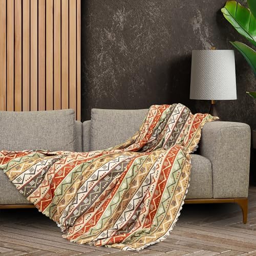 CONCEPT SoftMicro Boho Etnik Desenli Mikrofiber Koltuk Örtüsü ve Şalı, Kaymaz 180x300 cm