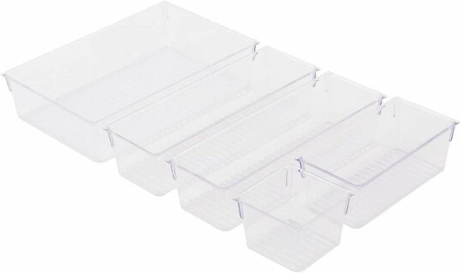 Alternative view of 5 Parça Şeffaf Çekmece İçi Organizer Seti, Makyaj Takı Düzenleyici, Plastik Bölmeli Saklama Kutusu