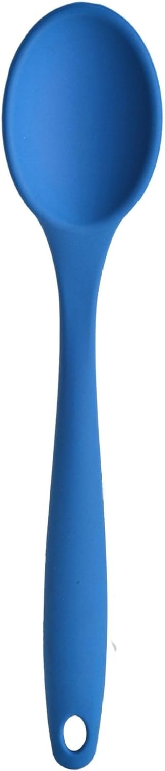 Alternative view of Silikon Servis ve Yemek Hazırlama Kaşığı, Yumuşak Uç, Komple Silikon, 27 cm, Mavi Kaşık, Yanmaz Yapışmaz, Tencere Çizmez, 1 Adet