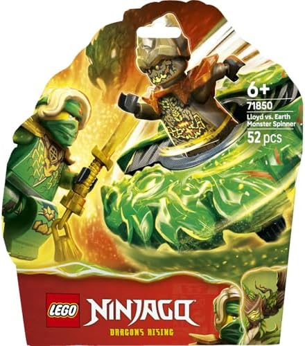 Lloyd, Toprak Canavarı Topacına Karşı 71850-6 Yaş ve Üzeri Çocuklar için Kılıç Aksesuarlı Lloyd ve Kötü Toprak Canavarı Minifigürleri İçeren Oyuncak Yapım Seti, Hediye Fikri (52 Parça)