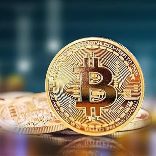 Alternative view of Bitcoin Madeni Hatıra Parası, BTC Altın Rengi Hediye Sikke Para, Kutulu Koleksiyon Parası (4 ADET)