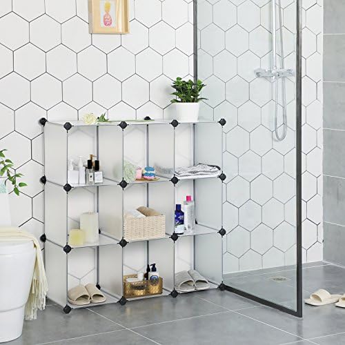 9 Bölmeli Raf Sistemi, Ayakkabı Rafı, Banyo Rafı, Giysi Dolabı, Oyuncak Dolabı, 93 x 31 x 123 cm, Beyaz Lpc115S - Görsel 2
