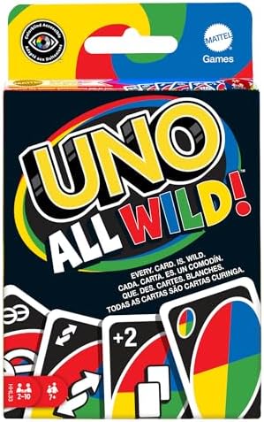 Mattel Games 112 Kartlı UNO All Wild Kart Oyunu, 7 Yaş ve Üzeri Oyuncular için Çocuk, Aile ve Yetişkin Oyun Gecesi için Hediye - Görsel 3