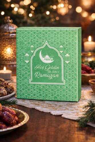 20 Adet Ramazan Desenli Peçete Süsleri, Ramazan Süsü Hoş geldin Ramazan Dekorlu Ramazan Süsü (Yeşil)