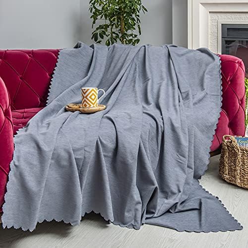 CONCEPT Koltuk Örtüsü Şönil Kaymaz Çift Taraflı Çekyat Örtüsü Koltuk Şalı 175x300 - GRİ