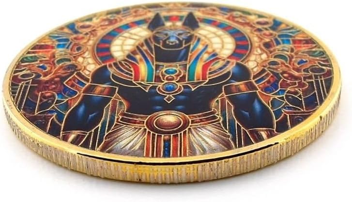 Solfera Anubis Antik Mısır Mitoloji Koleksiyon Metal Hатıra Parası, Altın/Dore, CP004