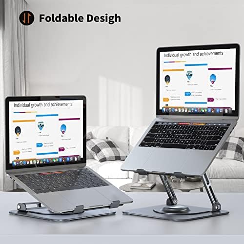 JOYEKY Masa için Dizüstü Bilgisayar Standı, 360° Dönebilen Tabanlı Ayarlanabilir Bilgisayar Standı, İşbirliğine Dayalı Çalışma için Ergonomik Dizüstü Bilgisayar Yükselticisi, Katlanabilir ve