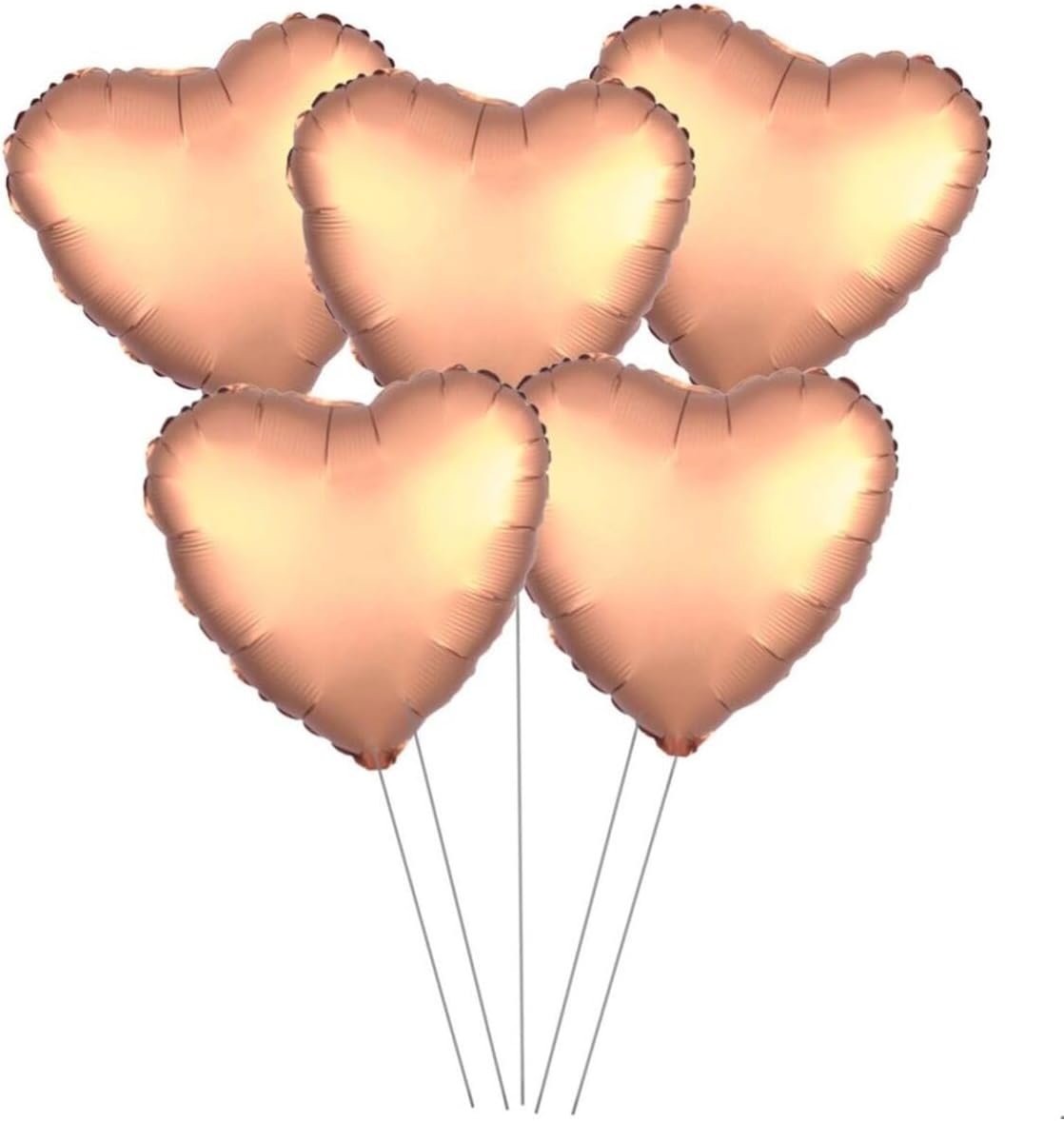 5 Li Kalp Gold Folyo Balon, ROSE GOLD