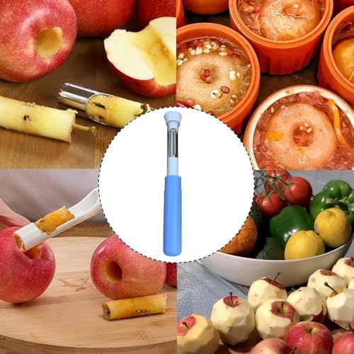 1 Adet 2'si 1 arada Meyve Sebze Soyucu ve Oyucu, paslanmaz çelik elma çekirdeği çıkarıcı, sebze meyve soyacağı oyacağı, soyma oyma aleti - Görsel 3