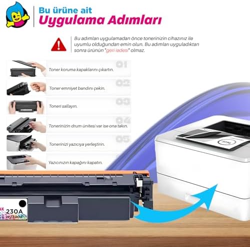 Hp Uyumlu  230A W2300A Muadil Toner Takımı - Çipli / Color LaserJet Pro 4203dn / 4203dw / 4303dw / 4303fdn / 4303fdw