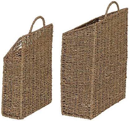 Household Essentials ML-5613 Deniz yosunundan Duvar Sepeti Seti, Kahverengi, 2 Parça - Görsel 3