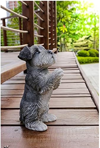 Hi Line Gift Ltd Dua eden Schnauzer Yavru Heykeli Heykelcik Gri - Görsel 2