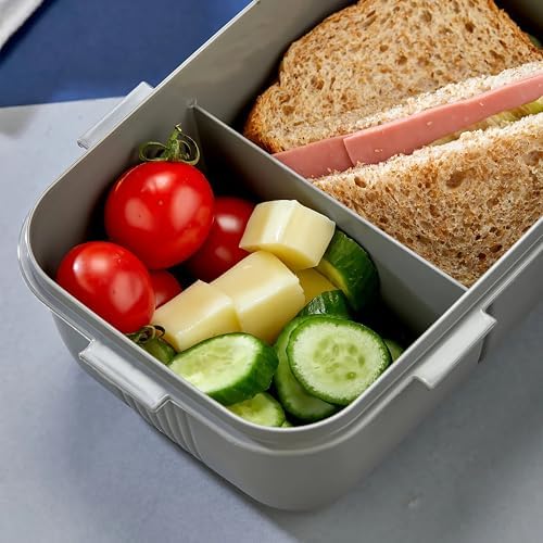 Beslenme Kutusu, 2 Bölmeli Lunch Box, Kaşık ve Çatal Dahil, BPA Free, Kilitlenebilir Kapak, Çatal Kaşık Bölmeli - Görsel 3