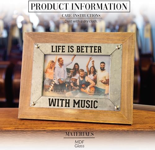 Alternative view of Pavilion Gift Company 67724 Life is Better Music People 4 x 6 MDF Şövale Arka Duvara Asılan Resim Çerçevesi, Kahverengi