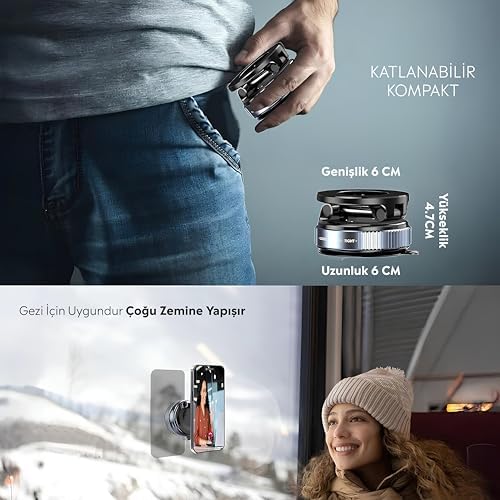 Alternative view of Araç içi ve Masaüstü 360 Derece Dönebilen Vakum Özellikli Magnetik Telefon Tutucu