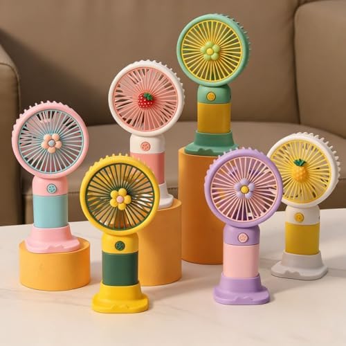 Çiçek Tasarımlı Taşınabilir Şarjlı Mini El Fanı Mor/Pembe DD5017AMP