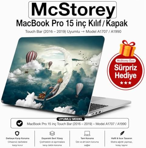 MacBook Pro 15 Baskılı Kılıf A1707 A1990 Uyumlu Sert Kılıf İnce Hafif Koruyucu Kapak R-89 - Görsel 3