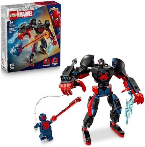 Miles Morales Robotu, Örümcek Adam 2099’a Karşı 76337-6 Yaş Üzeri Kız ve Erkek Çocuklar için 2 Minifigür İçeren Yaratıcı Oyuncak Yapım Seti, Rol Yapma Oyuncağı, Hediye Fikri (135 Parça) - Görsel 3