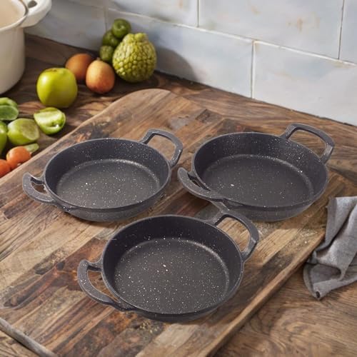 Alternative view of 3'lü Döküm Sahan Seti, 3'lü Yumurta, Omlet Tavası, 3 Boy Döküm Siyah Granit Sahan Tava (22cm-20cm-18cm)