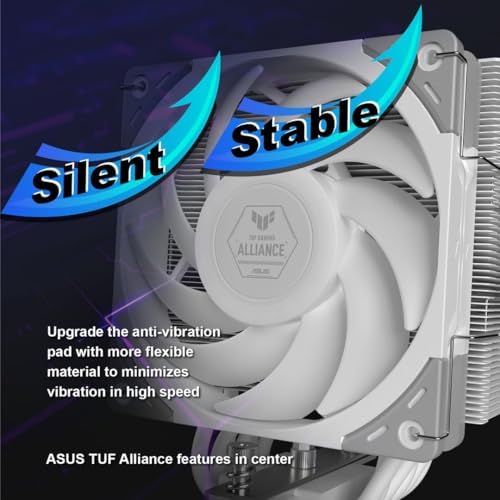Scythe Mugen 6 TUF GAMING EDITION BEYAZ, 120mm WONDER TORNADO Fanlı Sessiz Hava Soğutucu, Intel LGA 1700 & AMD AM5/AM4 Uyumlu – Tower Soğutucu - Görsel 3