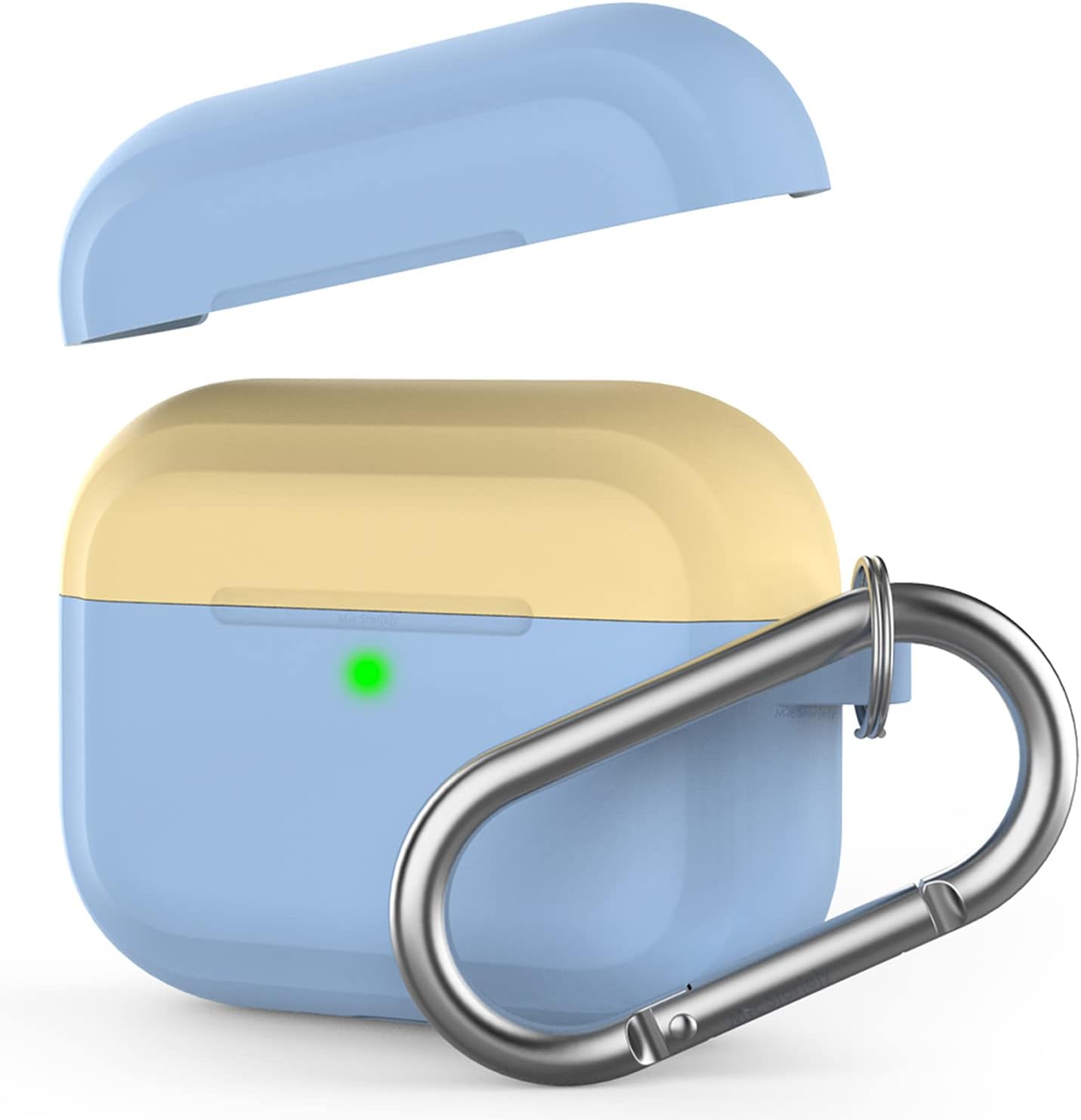Alternative view of AirPods Pro 1. ve 2. Nesil Uyumlu Silikon Kılıf | Kablosuz Şarj Destekli, Karabinalı İnce Koruyucu Case Açık Mavi