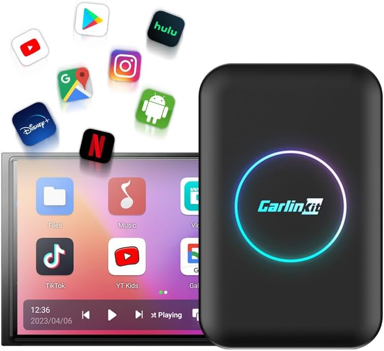 Alternative view of Carlinkit Lite CarPlay ai box kablosuz adaptörü YouTube netflix için, Kablolu CarPlay'ı Kablosuz Apple CarPlay ve Kablosuz Android Auto'ya Dönüştür, Fabrika Kablolu CarPlay ve Android Auto Arabaları