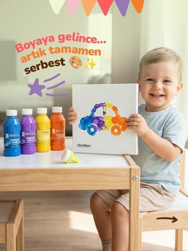 Alternative view of Süper Yıkanabilir Parmak Boya 350 ml Şişe - Turuncu