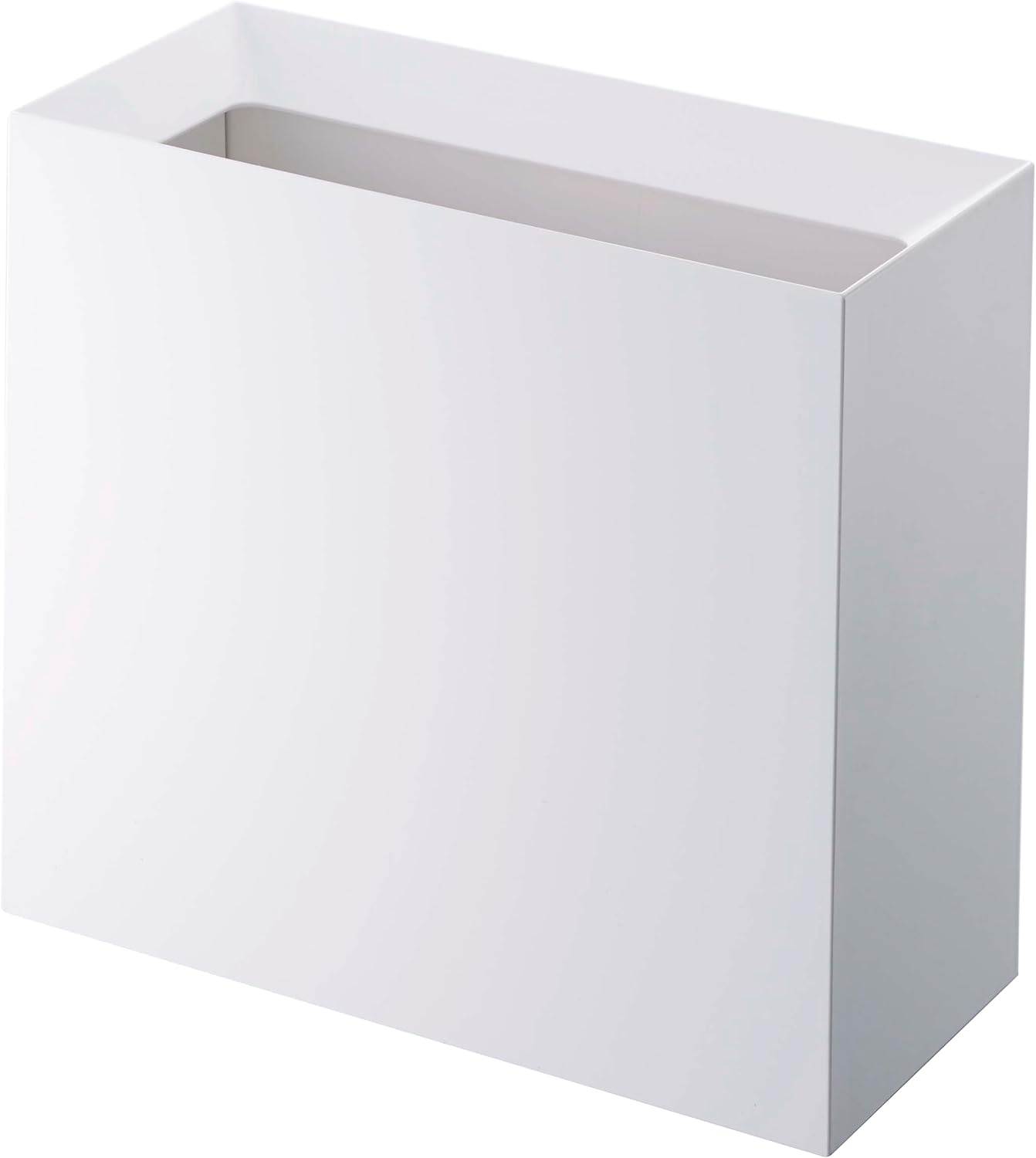 Yamazaki Home Dikdörtgen 4 Galon Çöp Kutusu - Modern Çöp Çöp Çöp Sepeti Saplı, Tek Boyut, Beyaz
