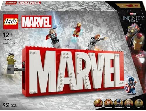 | Marvel: Logosu ve Minifigürleri 76313 - Süper Kahraman Sevenler için Avengers Karakterleri İçeren Yaratıcı Oyuncak Yapım Seti, Doğum Günü Hediyesi (931 Parça)