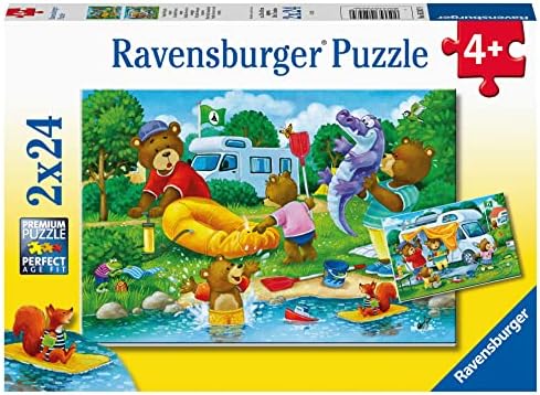 2x24 Parçalı Puzzle Ayı Ailesi Kampta - Görsel 2