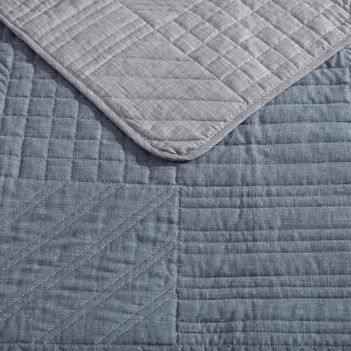 Eddie Bauer - İkiz Yorgan Seti, Eşleşen Şamlı Çift Taraflı Yatak Takımı, Her Mevsim için Hafif Ev Dekoru (Gizli Göl Mavisi, İkiz) - Görsel 3