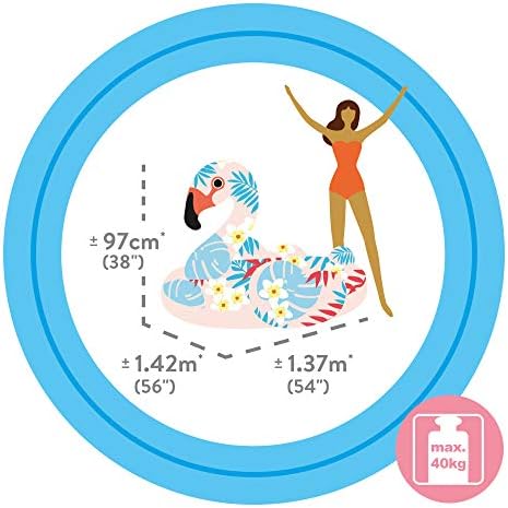 - Şişirilebilir tropik flamingo, 142 x 137 x 97 cm