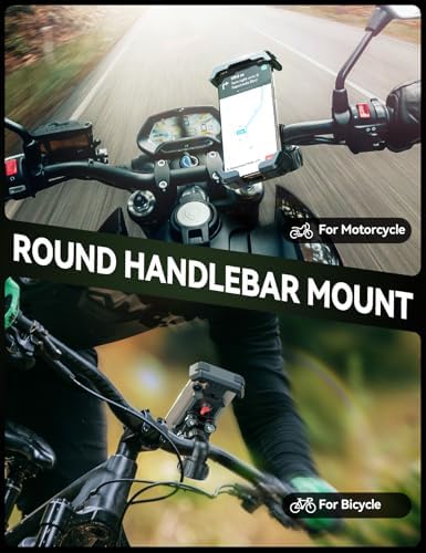 Bike Phone Holder Mount,  Bicycle Phone Mount, Dirt Bike Accessories for All 4.7-7.0" Phones, Motorcycle Phone Mount for iPhone 16 Pro Max/15/14/13/12  S25/S24/S23