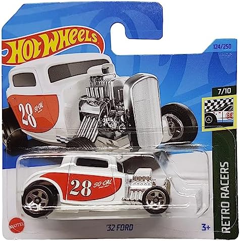 - ´32 Ford - Retro Racers 7/10 - HKH04 - Short Card - SoCal - Beyaz - Mattel 2023