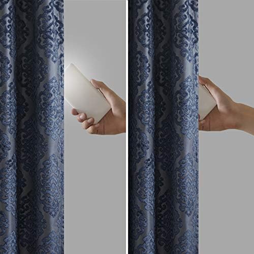 Alternative view of SUN SMART Mirage%100 Toplam Karartma Penceresi, Örme Jakarlı Damasko Oda Karartma Perdeleri Gromet Üstlü Panel, 50x84, Lacivert