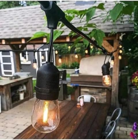 5 Duylu Eklenebilir Bahçe Aydınlatma Zinciri 5 Metre – E27 Duy Sarmaşık Işık – IP64 Dış Mekan Aydınlatma – Bahçe, Balkon, Teras, Cafe Dekoratif Aydınlatma – Ampul Dahil Değildir