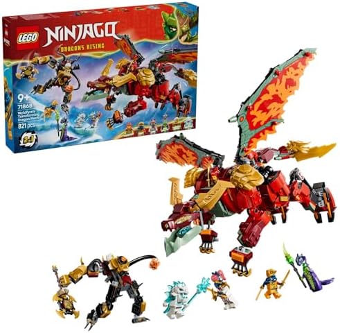 Wyldfyre'ın Dönüşen Ejderha Robotu 71868-9 Yaş ve Üzeri Çocuklar için Wyldfyre, Buz Canavarı ve Asit Canavarı Dahil Minifigürler İçeren Oyuncak Yapım Seti, Hediye Fikri (821 Parça) - Görsel 3