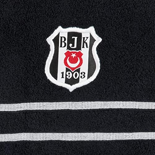 Beşiktaş Arma Lisanslı Düz%100 Pamuk Yüz Havlusu, Siyah, 50x90 cm